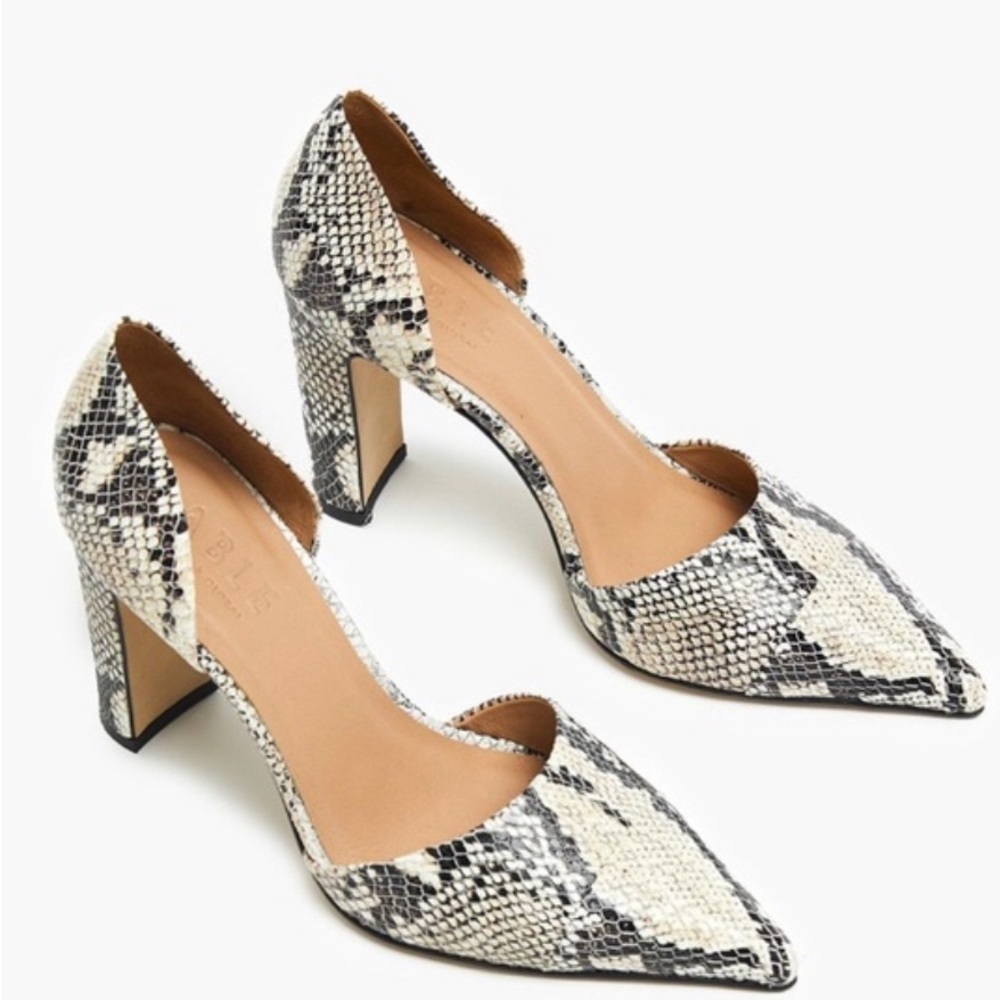 ABLE Snakeskin d’Orsay pumps